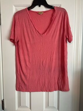 Soft V-Neck Tee - Coral